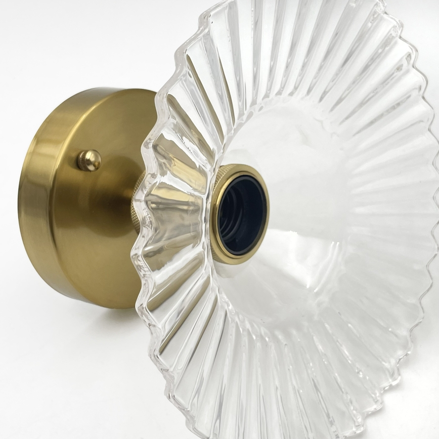 Candeeiro de teto de montagem aparente TRISH 1xE27/15W/230V dourado/transparente