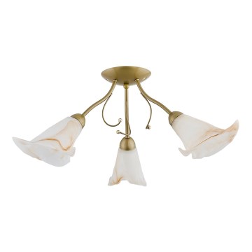 Candeeiro de teto de montagem superficial MARCELLO 3xE14/10W230V dourado