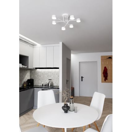 Candeeiro de teto de superfície HALO 6xGX53/10W/230V branco