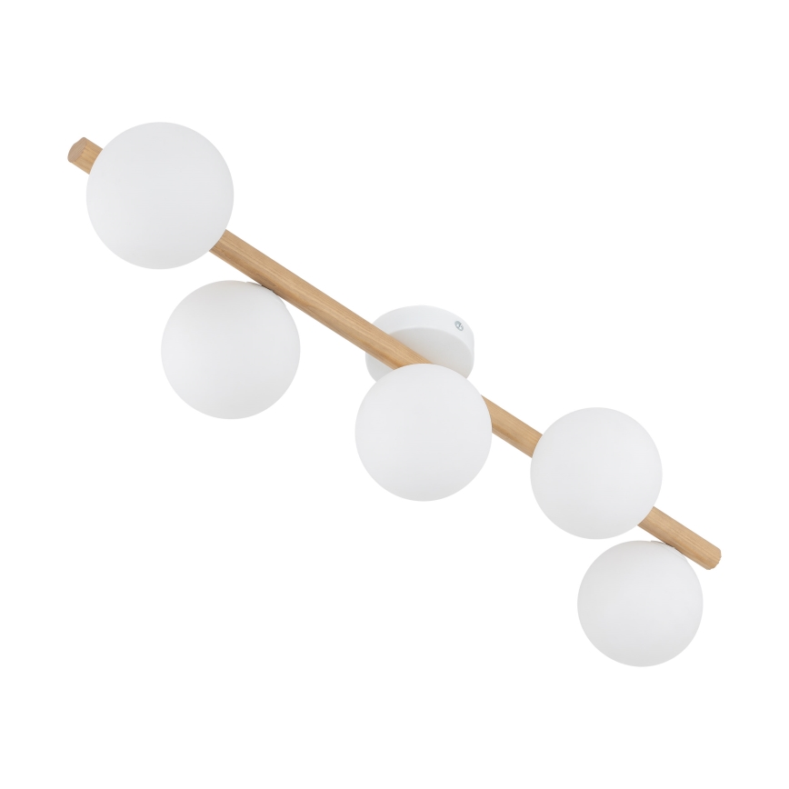 Candeeiro de teto ELYON 5xG9/40W/230V branco/pinho
