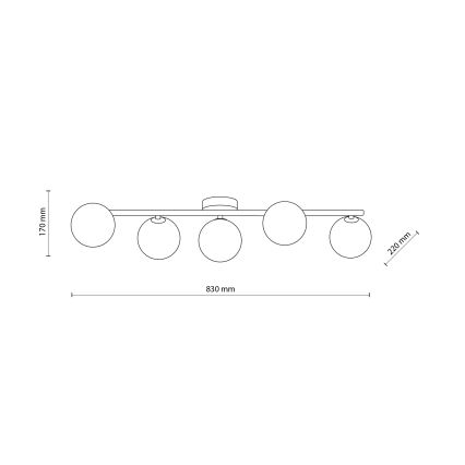 Candeeiro de teto ELYON 5xG9/40W/230V branco/pinho