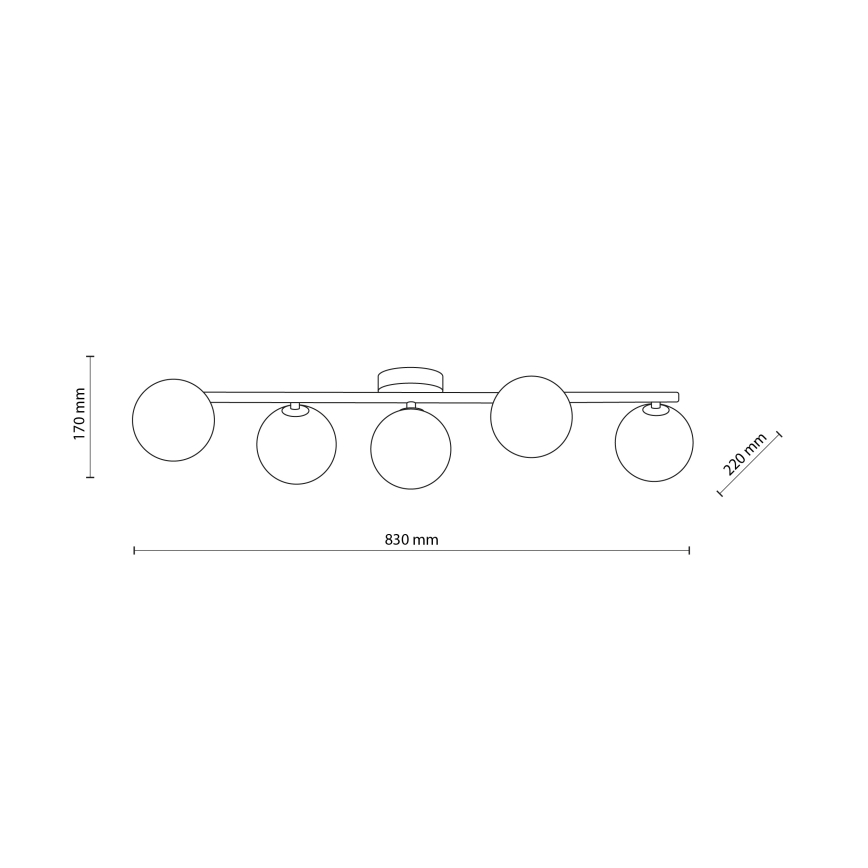 Candeeiro de teto ELYON 5xG9/40W/230V branco/pinho