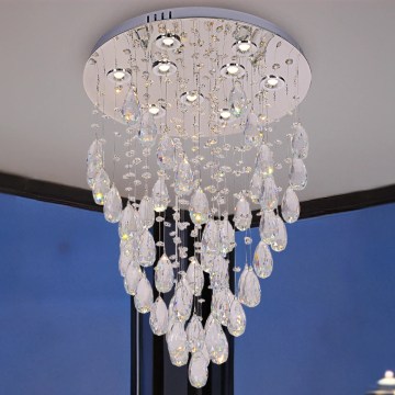 Candeeiro de teto em cristal LED MAJURO LED/30W/230V Ø 45 cm cromado brilhante + controlo remoto