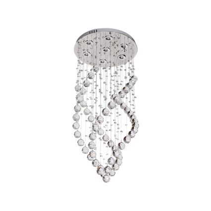 Candeeiro de teto em cristal LED NAURU LED/24W/230V Ø 40 cm cromado brilhante + comando remoto