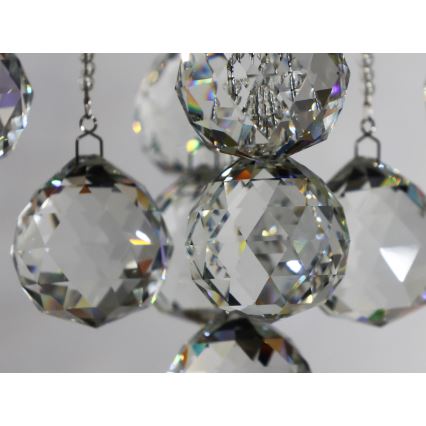 Candeeiro de teto em cristal LED NAURU LED/24W/230V Ø 40 cm cromado brilhante + comando remoto
