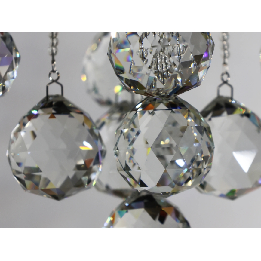 Candeeiro de teto em cristal LED NAURU LED/24W/230V Ø 40 cm cromado brilhante + comando remoto