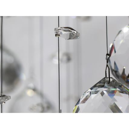 Candeeiro de teto em cristal LED NAURU LED/24W/230V Ø 40 cm cromado brilhante + comando remoto