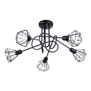 Candeeiro de teto em haste ARTEMIS 5xE14/40W/230V preto