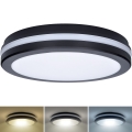 Candeeiro de teto exterior regulável LED/18W/22W/26W/230V 3000/4000/6500K IP65 preto