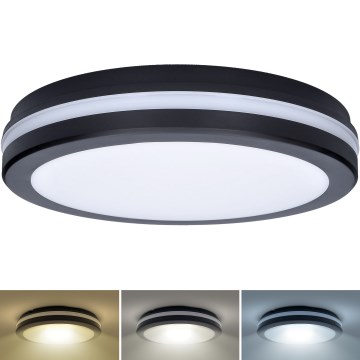Candeeiro de teto exterior regulável LED/18W/22W/26W/230V 3000/4000/6500K IP65 preto