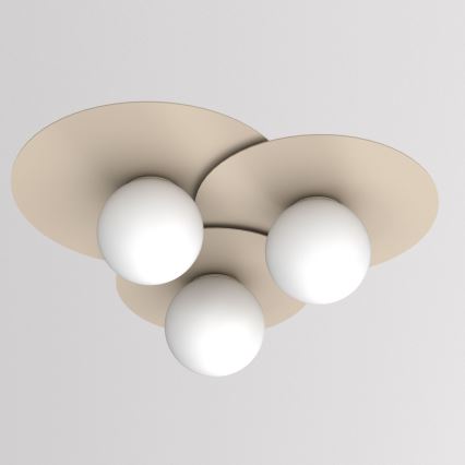 Candeeiro de teto FLAT 3xE27/15W/230V 55x60 cm bege