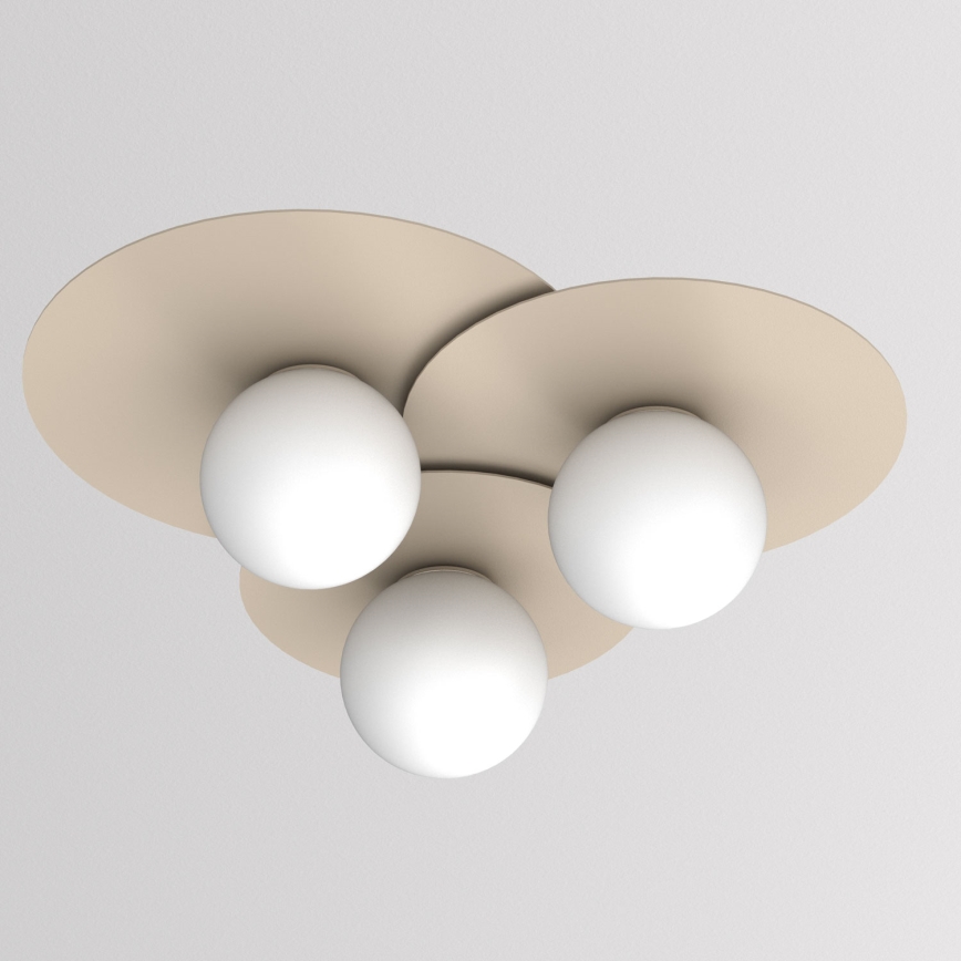 Candeeiro de teto FLAT 3xE27/15W/230V 55x60 cm bege