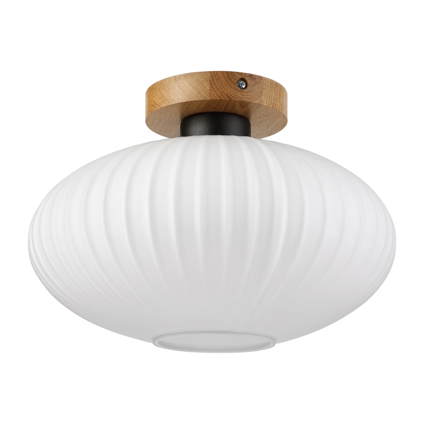 Candeeiro de teto HARMA WOOD 1xE27/15W/230V, carvalho/branco, Ø 30 cm