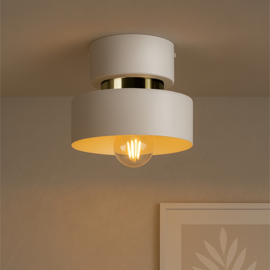 Candeeiro de teto IGNIA 1xE27/60W/230V branco/dourado