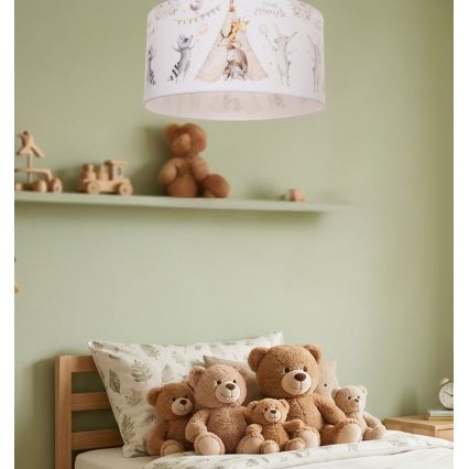 Candeeiro de teto infantil KIDS ROOM 1xE27/60W/230V, diâmetro 40 cm, com motivos de animais