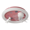 Candeeiro de teto infantil LED dimerizável com ventilador LED/48W/230V 3000/4000/6000K rosa + comando remoto