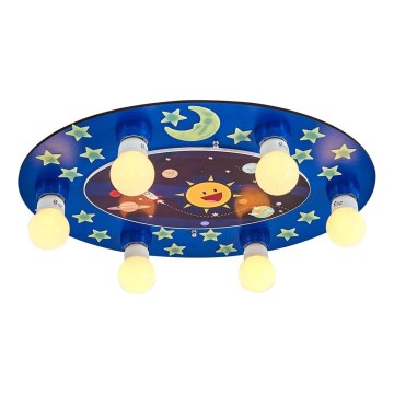 Candeeiro de teto infantil LUCCA 6xE27/24W/230V azul
