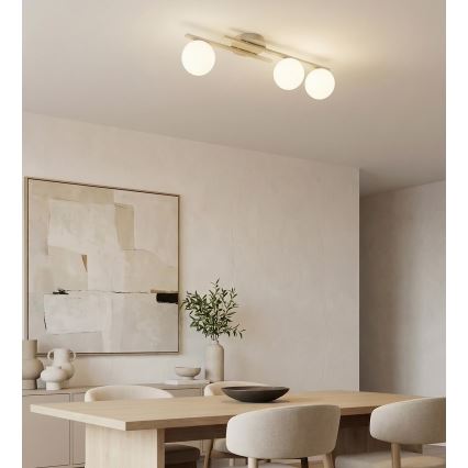 Candeeiro de teto KAIRO 3xE14/10W/230V bege