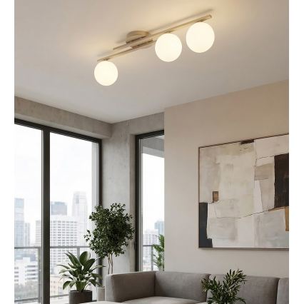 Candeeiro de teto KAIRO 3xE14/10W/230V bege