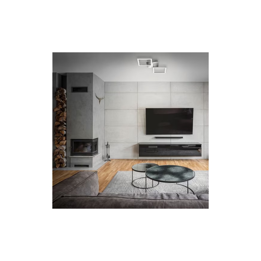 Candeeiro de teto LED/10W/230V 3000K cromo mate