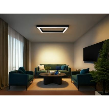 Candeeiro de teto LED/150W/230V 3000/4000/6500K 120x120 cm preto
