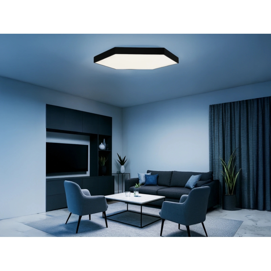 Candeeiro de teto LED/240W/230V 3000/4000/6500K Ø 120 cm preto
