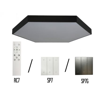 Candeeiro de teto LED/240W/230V 3000/4000/6500K Ø 120 cm preto