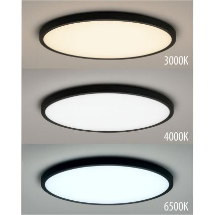 Candeeiro de teto LED/24W/230V 3000/4000/6500K Ø 30 cm preto