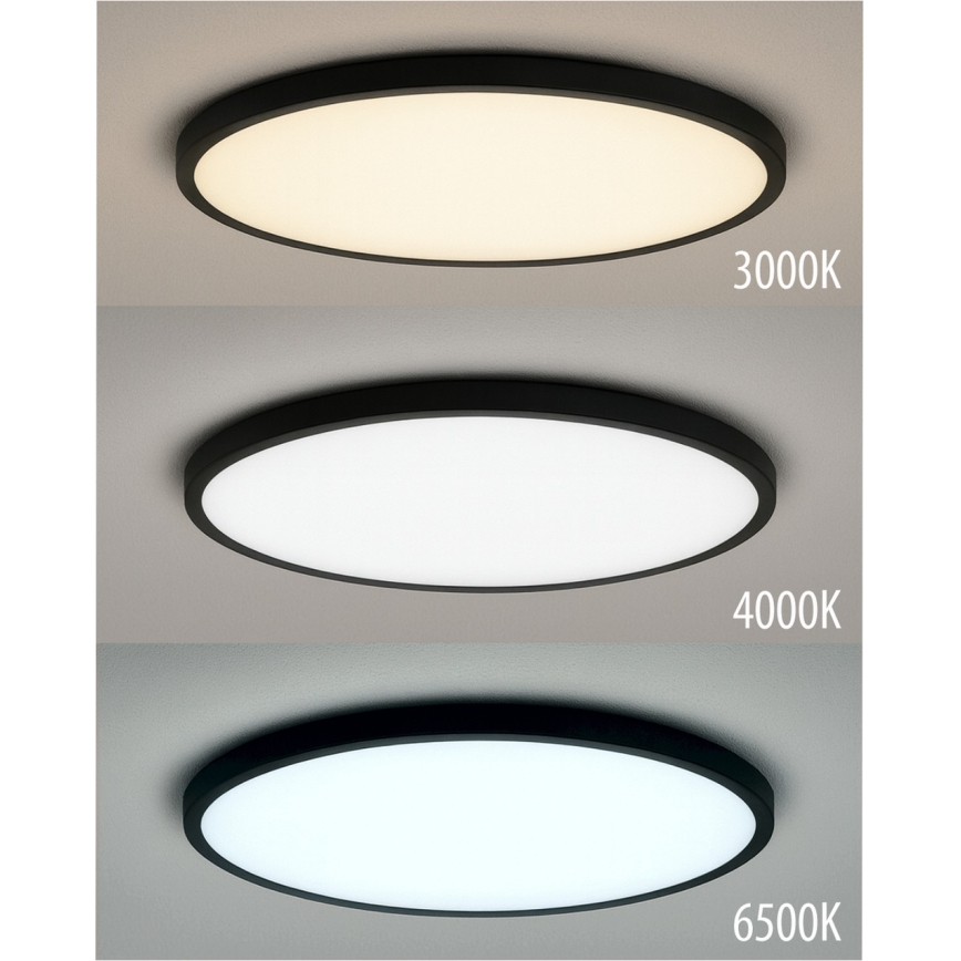 Candeeiro de teto LED/32W/230V 3000/4000/6500K Ø 40 cm preto