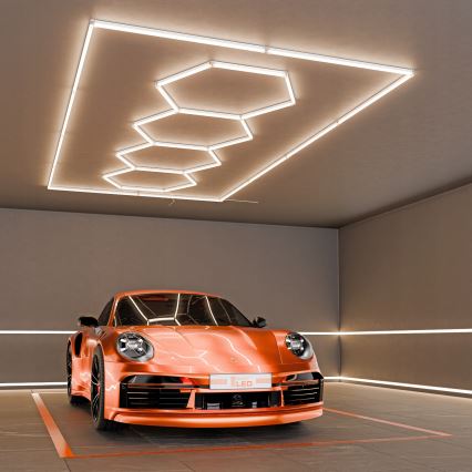 Luminária de teto LED HEXAGON LED/384W/85-265V 4000K 484x243 cm IRC 90 IP54 branca