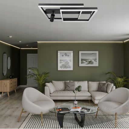 Candeeiro de teto LED/38W/230V + 1xGU10/30W preto