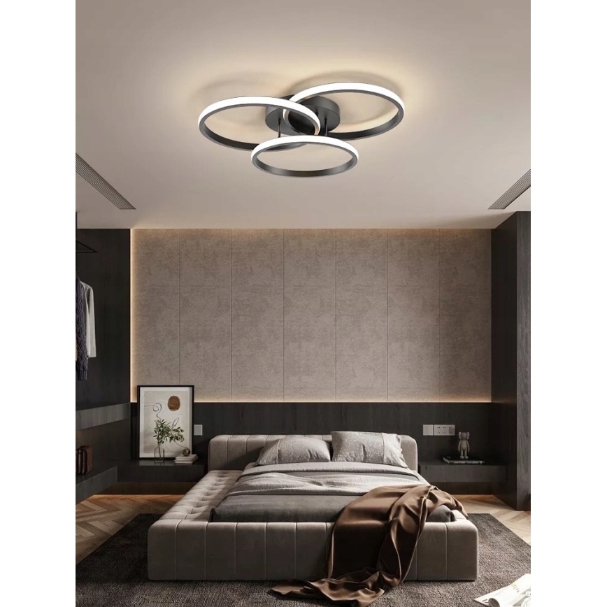 Candeeiro de teto LED/38W/230V preto