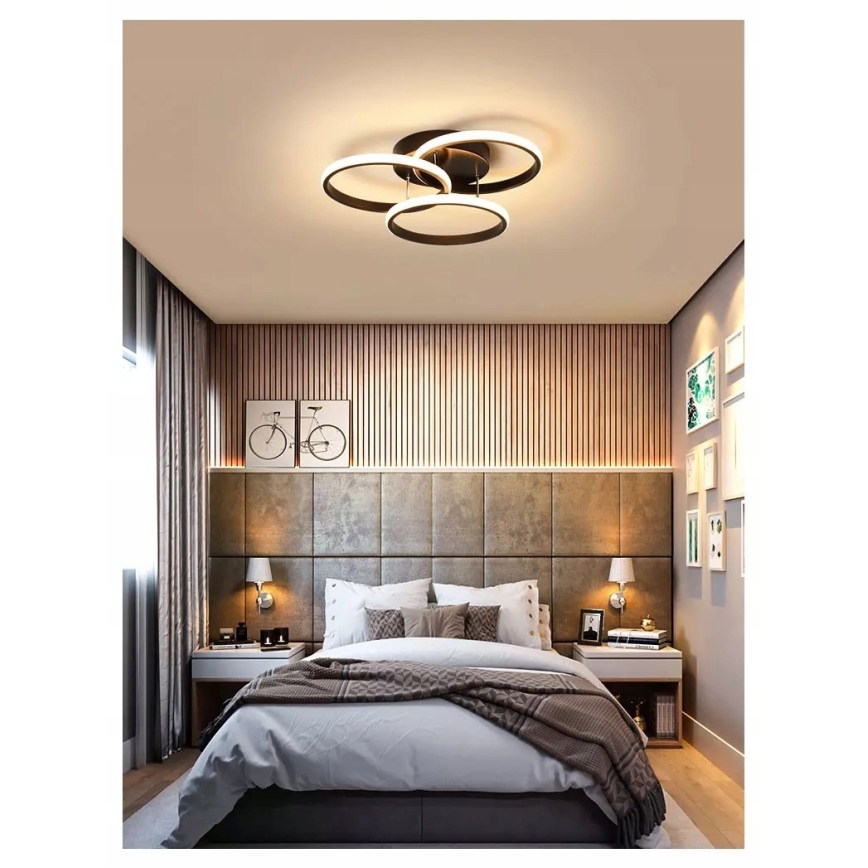 Candeeiro de teto LED/38W/230V preto