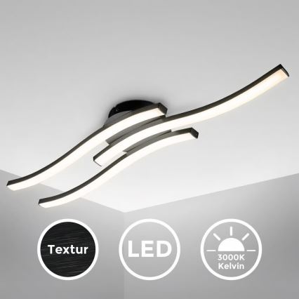 Candeeiro de teto LED 3xLED/6W/230V 2700K preto