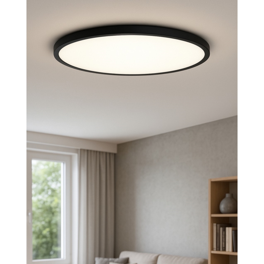 Candeeiro de teto LED/40W/230V 3000/4000/6500K Ø 50 cm preto