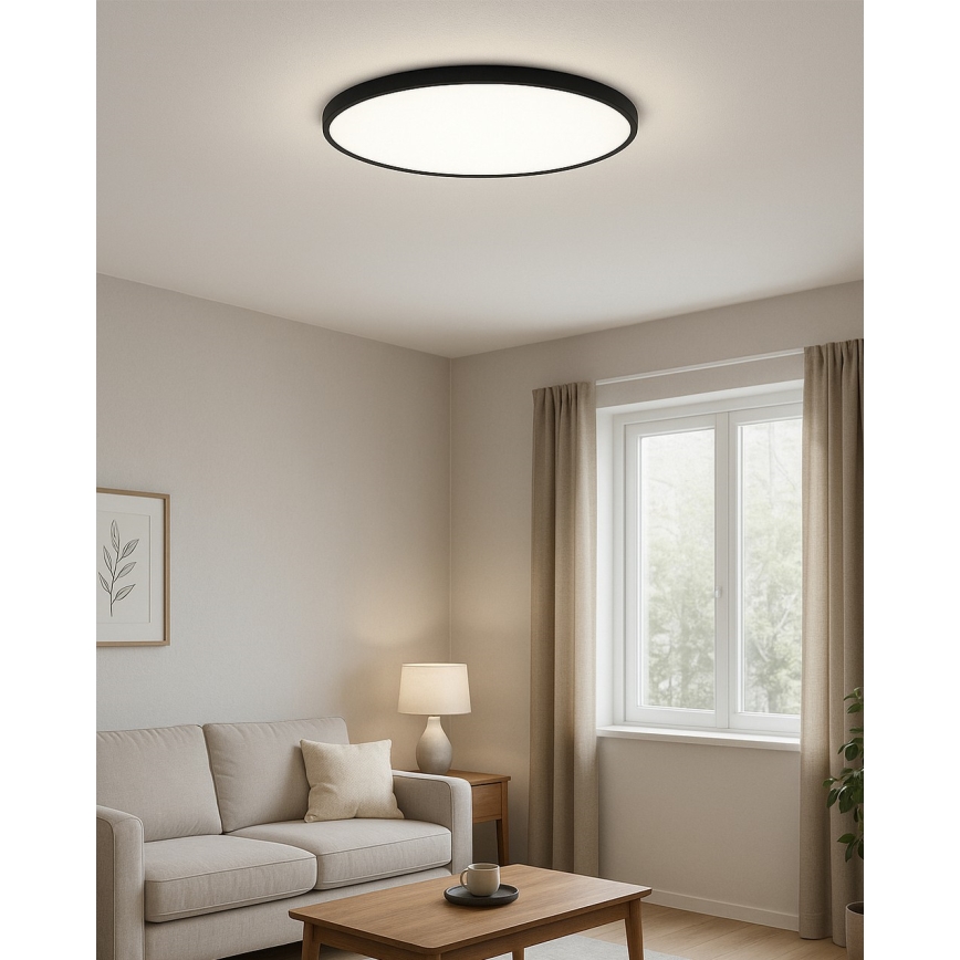 Candeeiro de teto LED/40W/230V 3000/4000/6500K Ø 50 cm preto