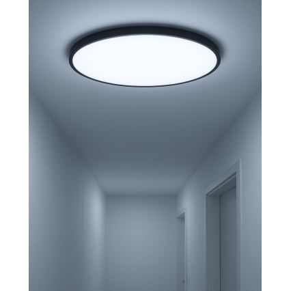 Candeeiro de teto LED/40W/230V 3000/4000/6500K Ø 50 cm preto
