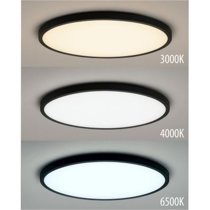 Candeeiro de teto LED/40W/230V 3000/4000/6500K Ø 50 cm preto