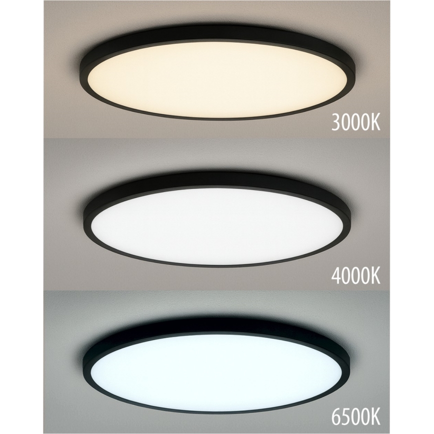 Candeeiro de teto LED/40W/230V 3000/4000/6500K Ø 50 cm preto