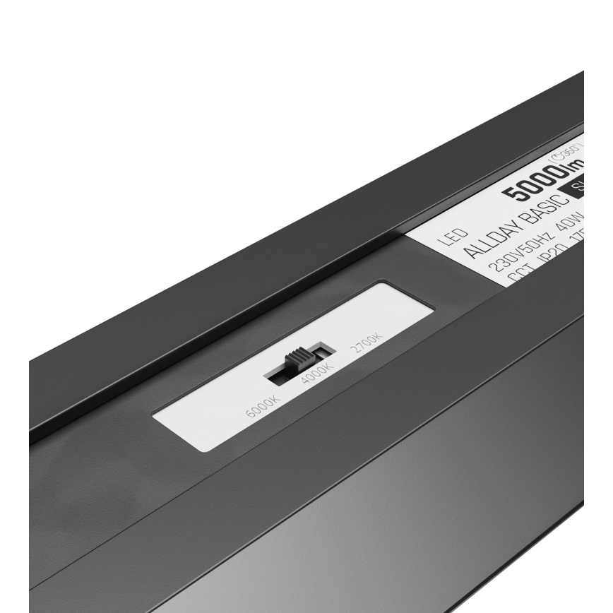 Candeeiro de tecto LED ALLDAY BASIC LED/20/30/40W/230V 2700/4000/6000K 120 cm preto