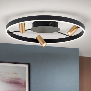 Candeeiro de teto LED dimerizável BERLIN LED/50W/230V preto/dourado