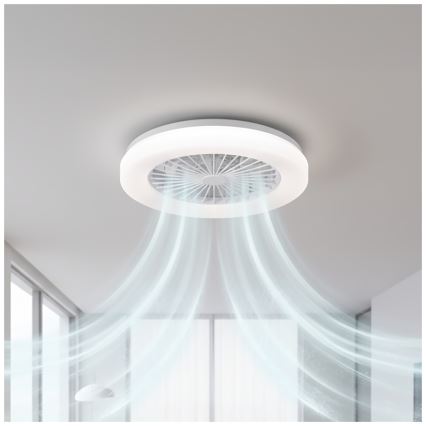 Candeeiro de teto LED dimerizável com ventilador VENTELUX LED/24W/230V 3000/4000/6500K Ø 45 cm branco + comando remoto