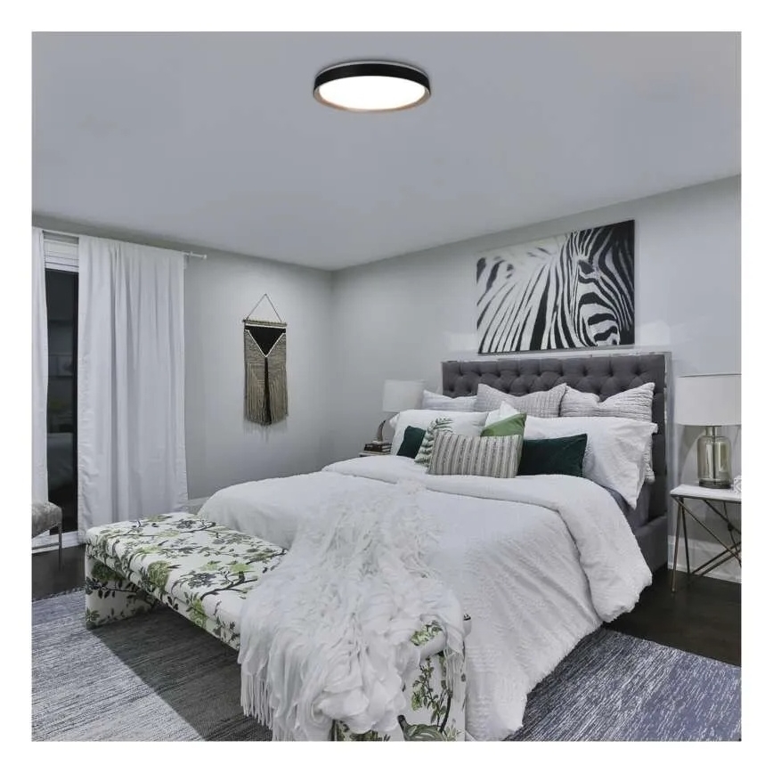 Candeeiro de tecto LED dimerizável ILVI LED/45W/230V 2700-6500K Ø 50 cm preto/bege + controlo remoto