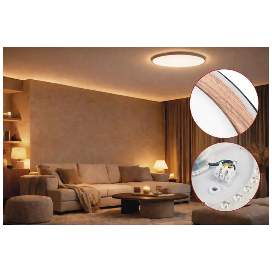 Candeeiro de tecto LED dimerizável ILVI LED/45W/230V 2700-6500K Ø 50 cm preto/bege + controlo remoto