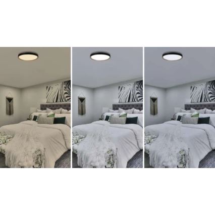 Candeeiro de tecto LED dimerizável ILVI LED/45W/230V 2700-6500K Ø 50 cm preto/bege + controlo remoto