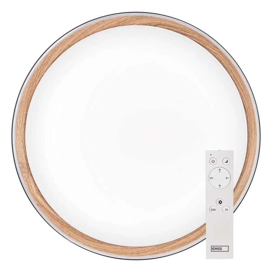 Candeeiro de tecto LED dimerizável ILVI LED/45W/230V 2700-6500K Ø 50 cm preto/bege + controlo remoto