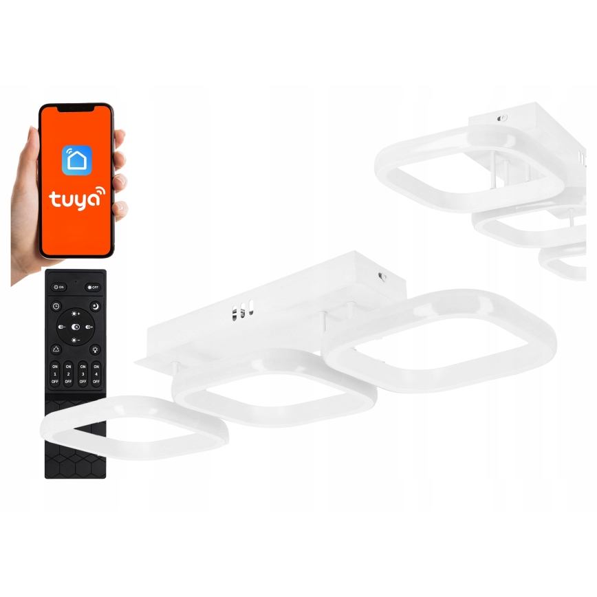 Luminária de teto LED dimerizável LED/33W/230V 3000-6500K branca Wi-Fi Tuya + controlo remoto