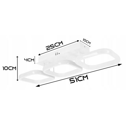 Luminária de teto LED dimerizável LED/33W/230V 3000-6500K branca Wi-Fi Tuya + controlo remoto