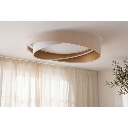 Candeeiro de teto LED GALAXY MODERN LED/24W/230V Ø 55 cm bege/branco/dourado