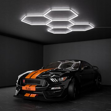 Candeeiro de teto LED HEXAGON LED/192W/85-265V 6500K 298x209 cm CRI 90 IP54 branco